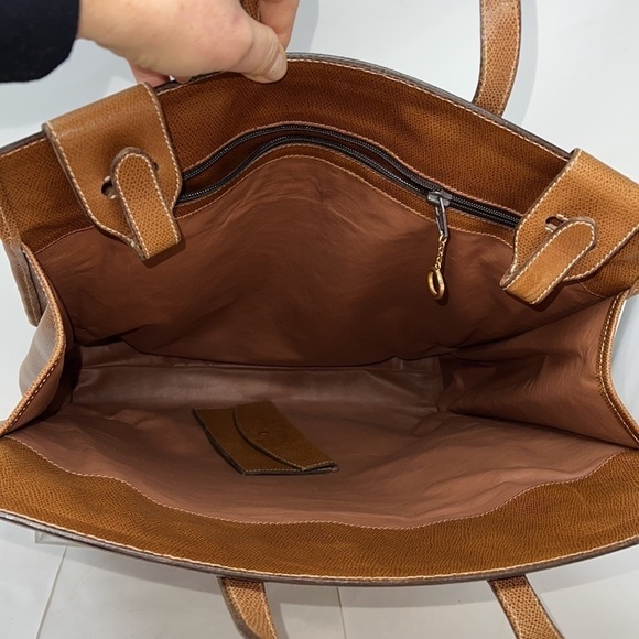 Leather and Suede North South Hand Tote Business Bag with Wallet - Picture 11 of 15